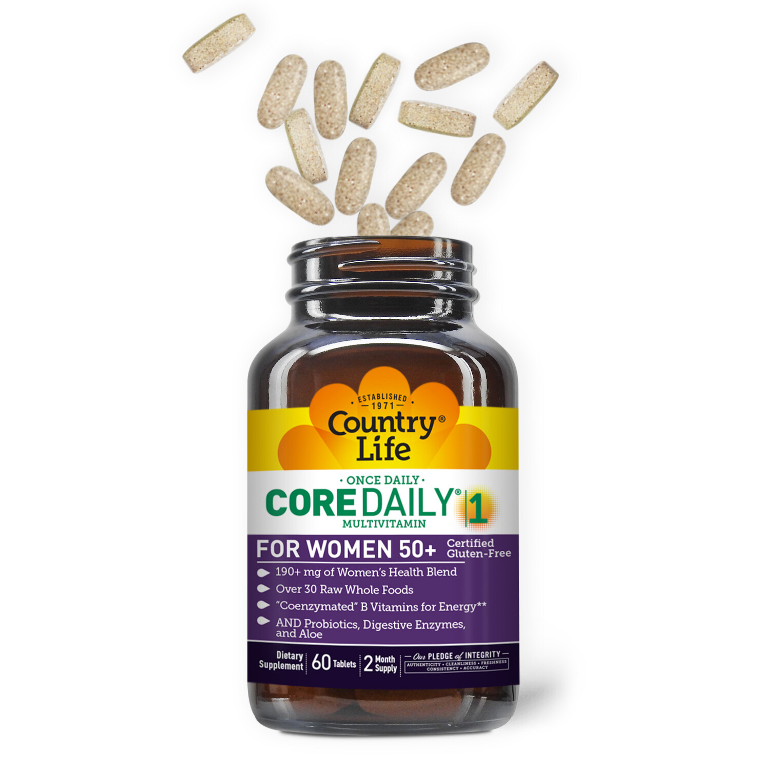 COUNTRY LIFE Once Daily For Women 50+ Multi 60 Tabs.