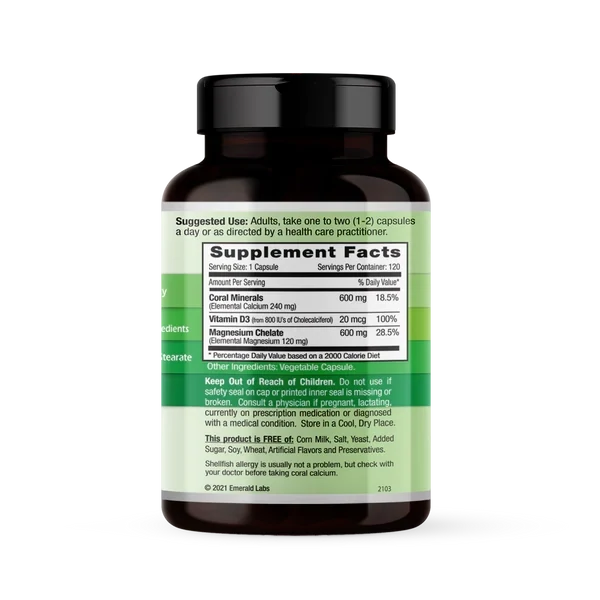 Emerald Labs Coral Calcium+ 120 veg caps