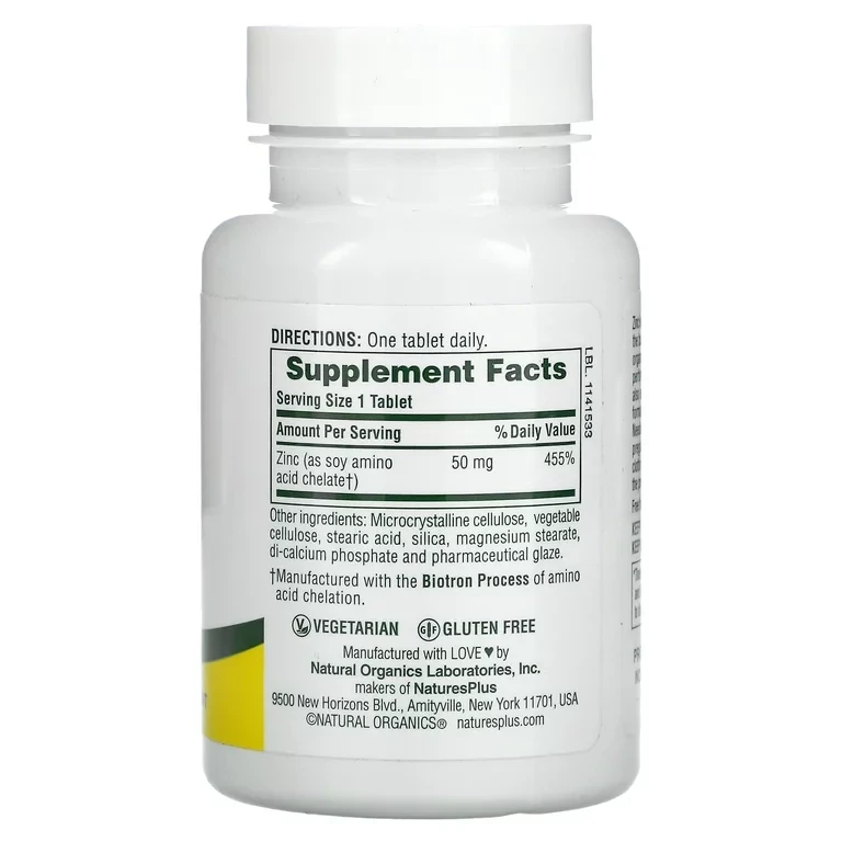 Natures Plus Zinc 50mg 90 Tablets