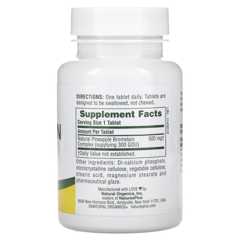 NATURE'S PLUS Bromelain 500 mg. 60 Tabs.