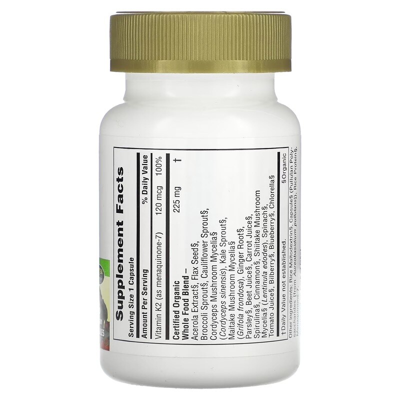 NATURE'S PLUS Source Of Life Vitamin K2 60 Vegan Caps.