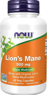 NOW Lion&#39;s Mane Mushroom 500 mg. 60 Veg. Caps.
