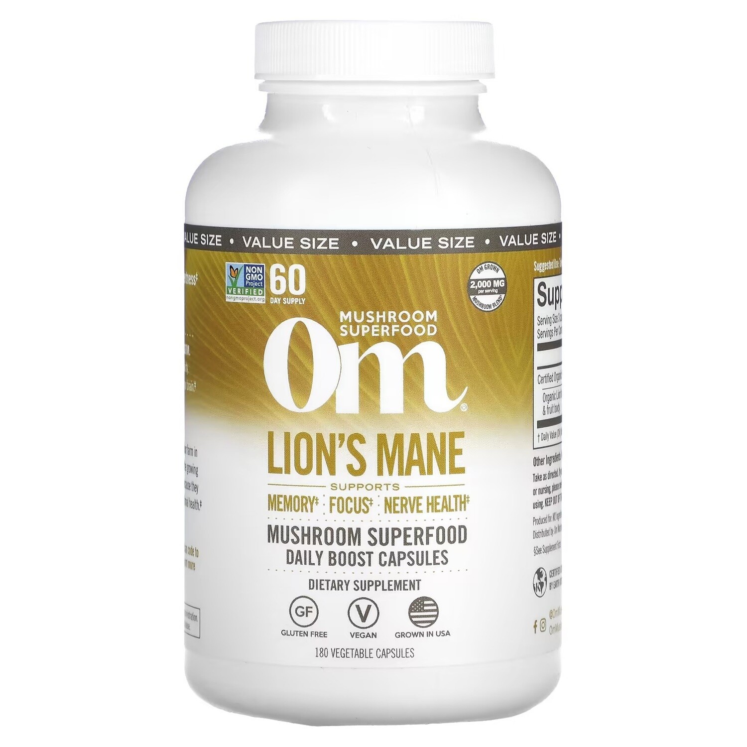 OM Lions Mane 180 Vegetable Capsules