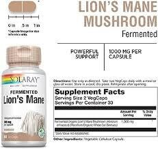 Solaray Organic Fermented Lions Mane 1000mg 60 caps