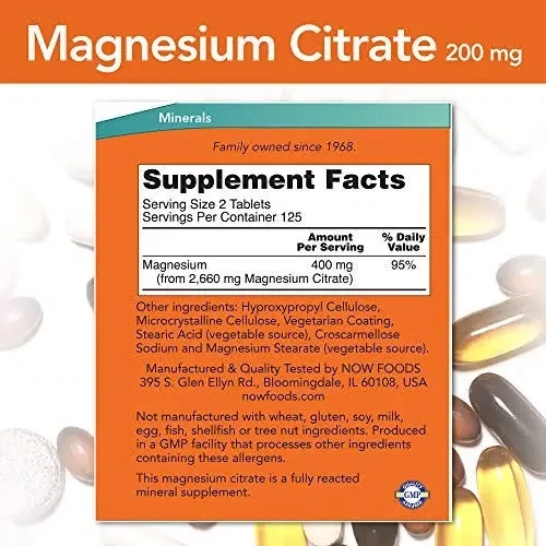NOW Magnesium Citrate 240 vc