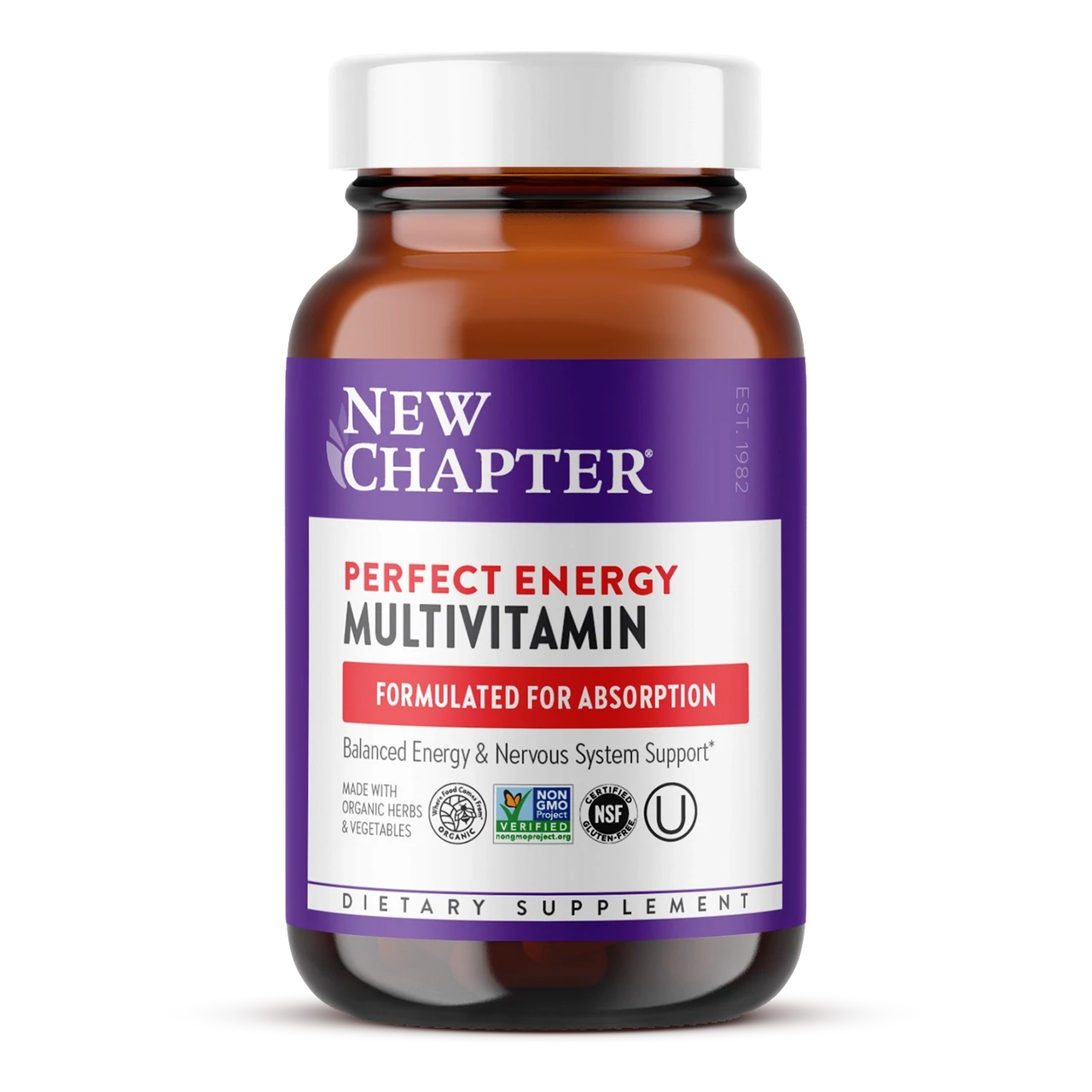 NEW CHAPTER Perfect Energy Multivit. 96 Veg. Tabs.