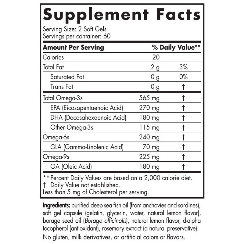 NORDIC NATURALS Complete Omega Lemon Flavor 120 Softgels