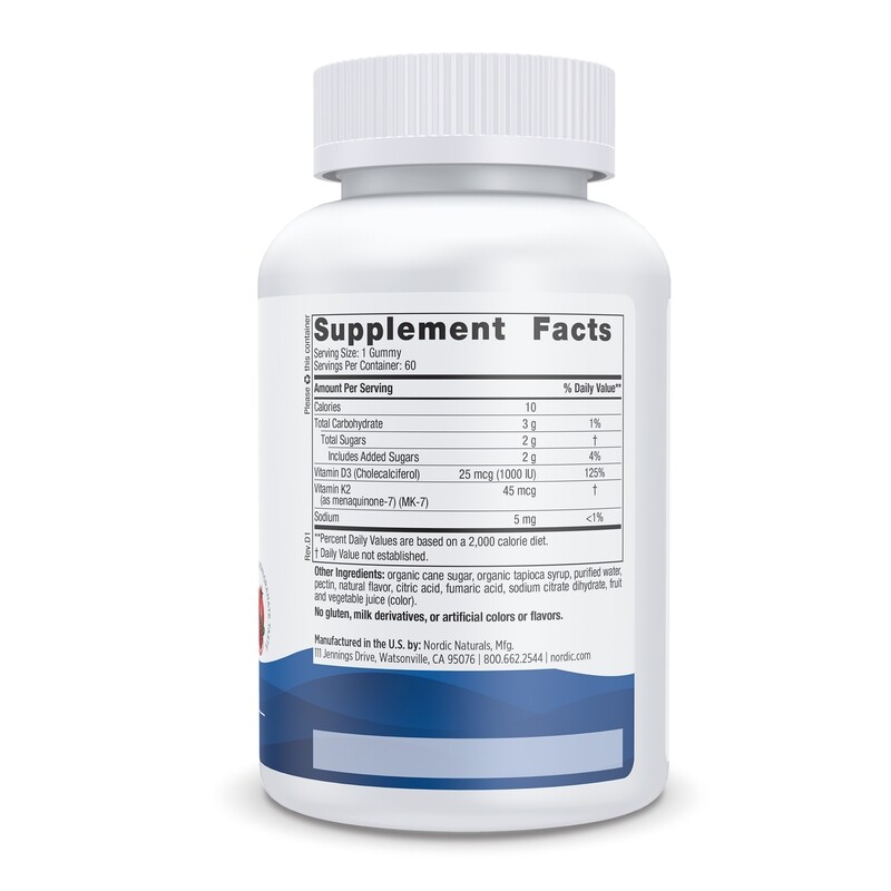 Nordic Naturals D3 + K2  60 Gummies