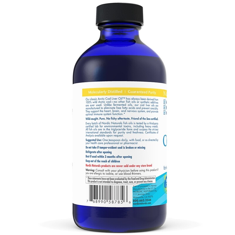 Nordic Naturals Lemon  Arctic Cod Liver Oil 8oz