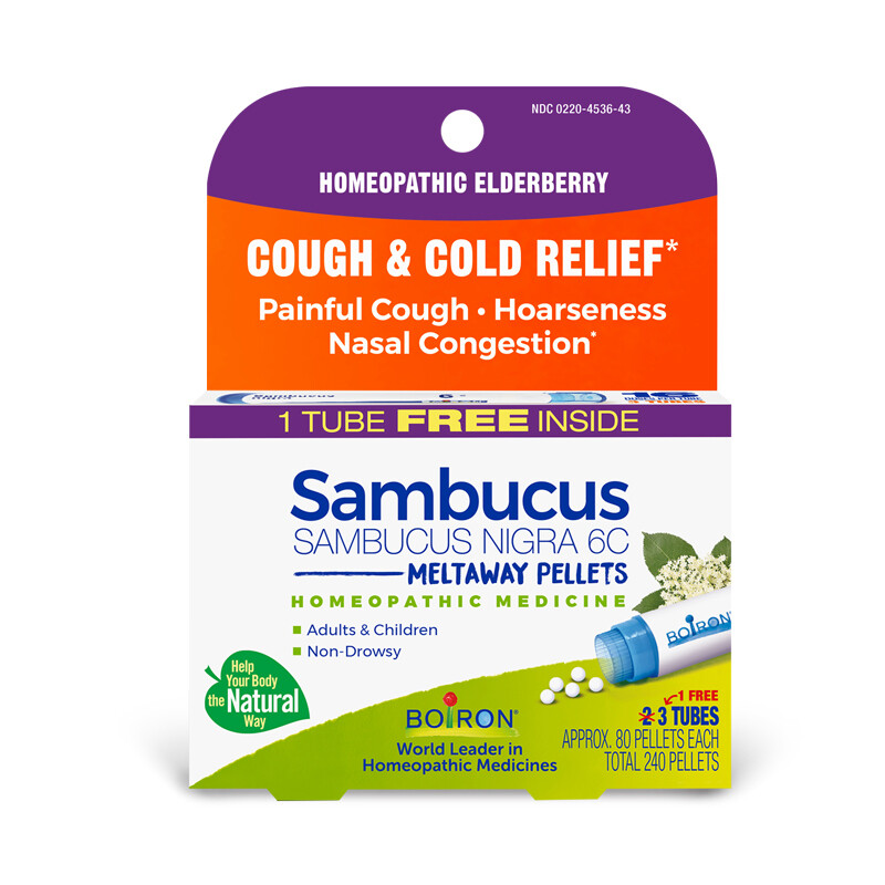 Boiron Sambucus 6c Meltaway Pellets 3 tubes