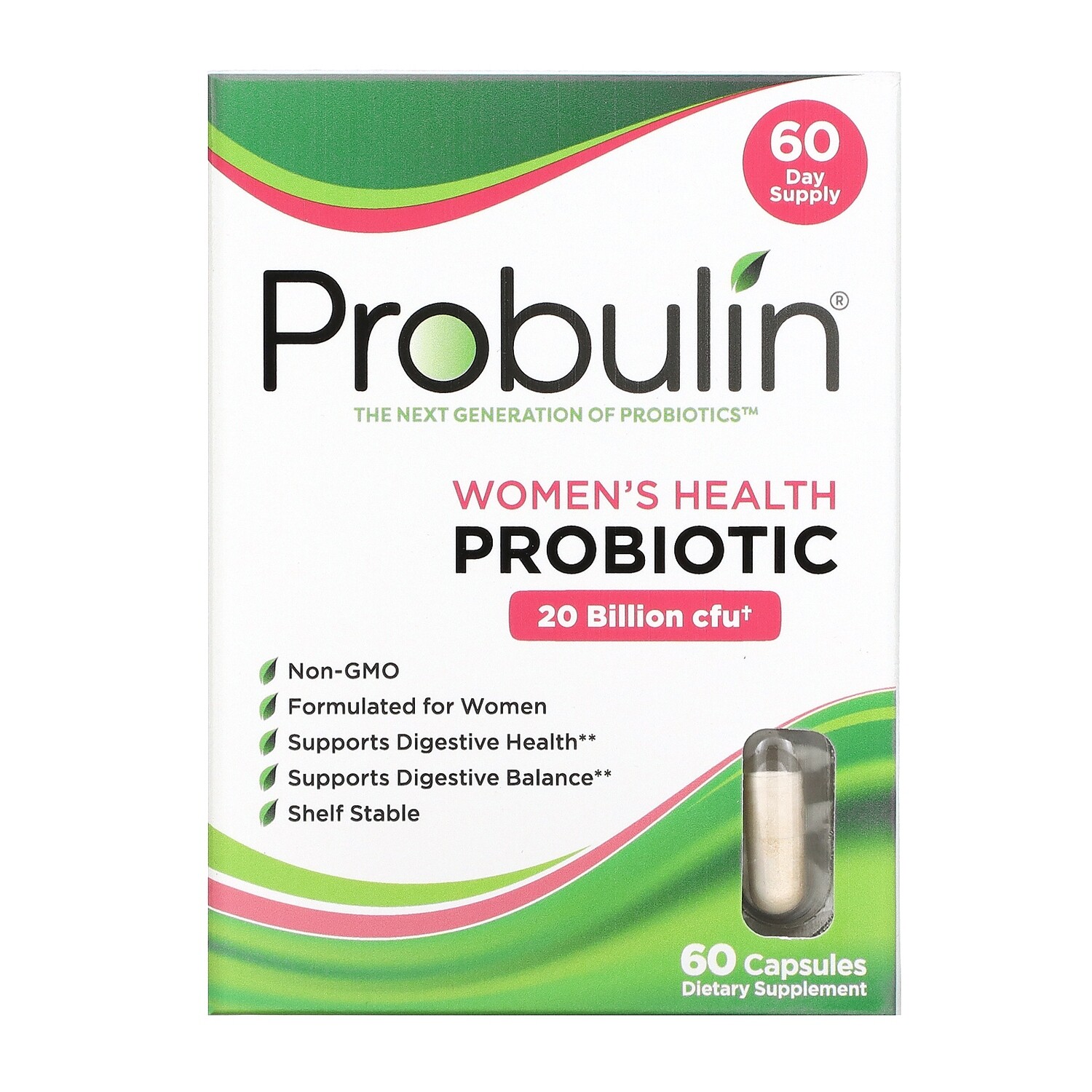 PROBULIN Women&#39;s Health Probiotic 20 Billion 60 Caps.