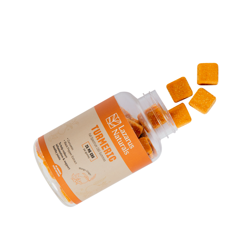 Lazarus Naturals Full Spectrum CBD + Turneric Gummies 25mg 40 count