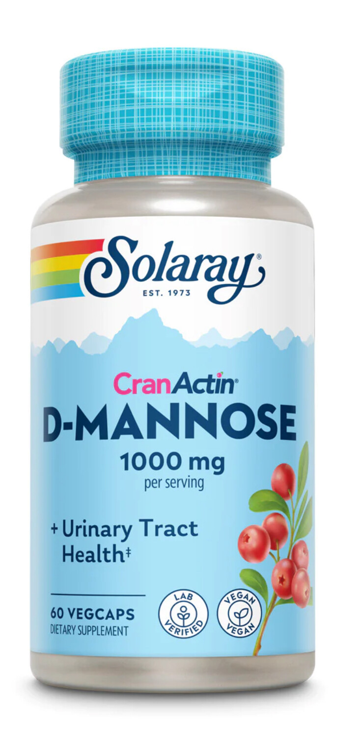 SOLARAY D-Mannose w/CranActin 60 Veg. Caps.