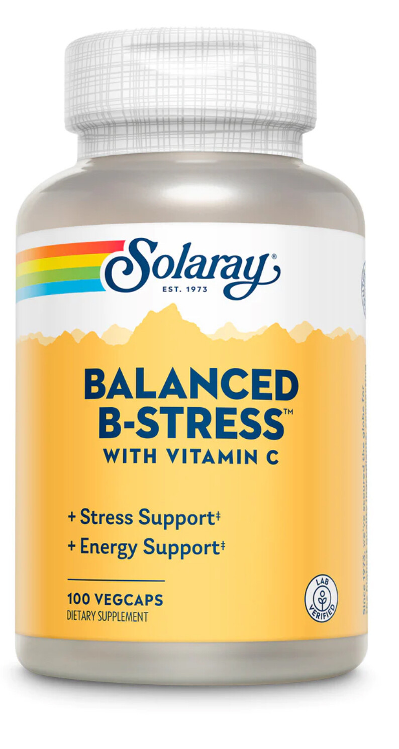 SOLARAY  Balanced B-Stress With Vit C 100 Veg. Caps.