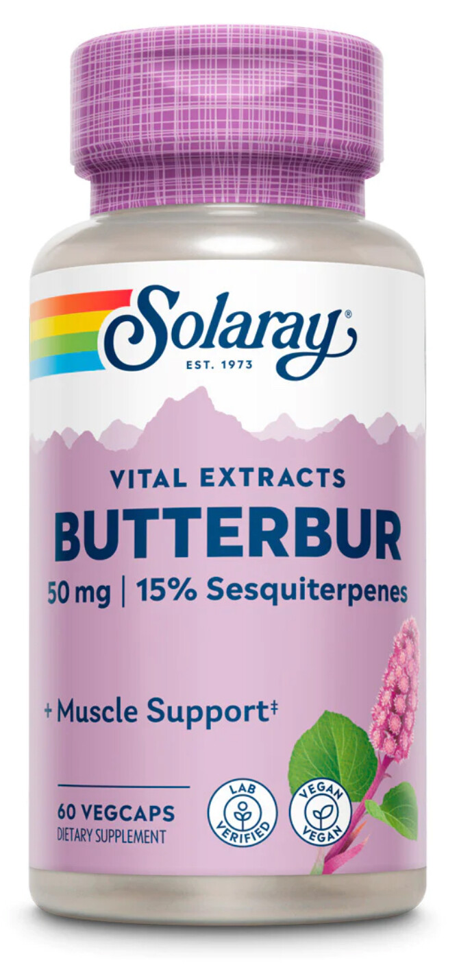 SOLARAY Alkaloid Free Butterbur Root Extr. 50 mg. 60 Veg. Caps.
