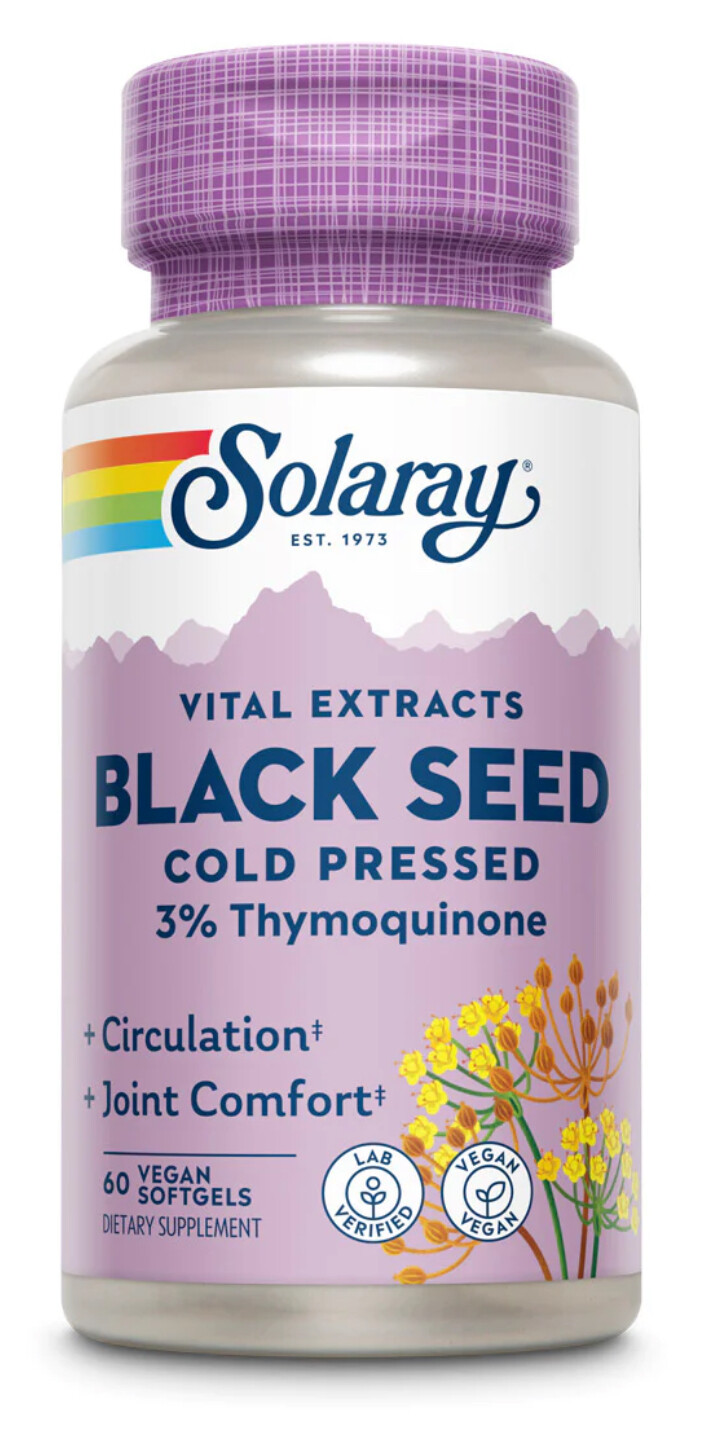 SOLARAY Black Seed 500mg 60 Vegan Softgels