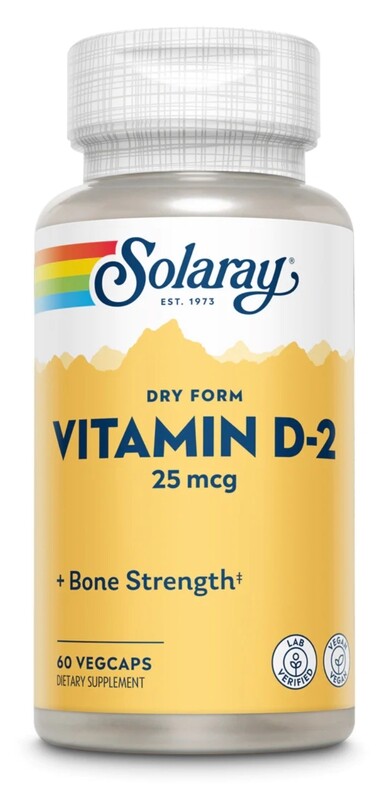 Solaray Dry Form Vitamin D2 25mcg 60 veg caps