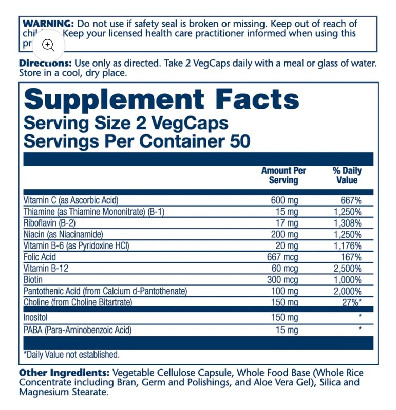 SOLARAY  Balanced B-Stress With Vit C 100 Veg. Caps.