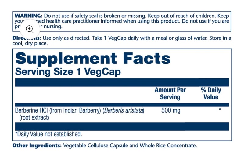 SOLARAY Berberine 500 mg. 60 Veg. Caps.