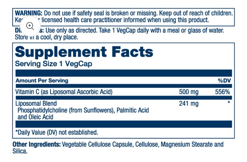 SOLARAY Liposomal Vit. C 500 mg. 100 Caps.