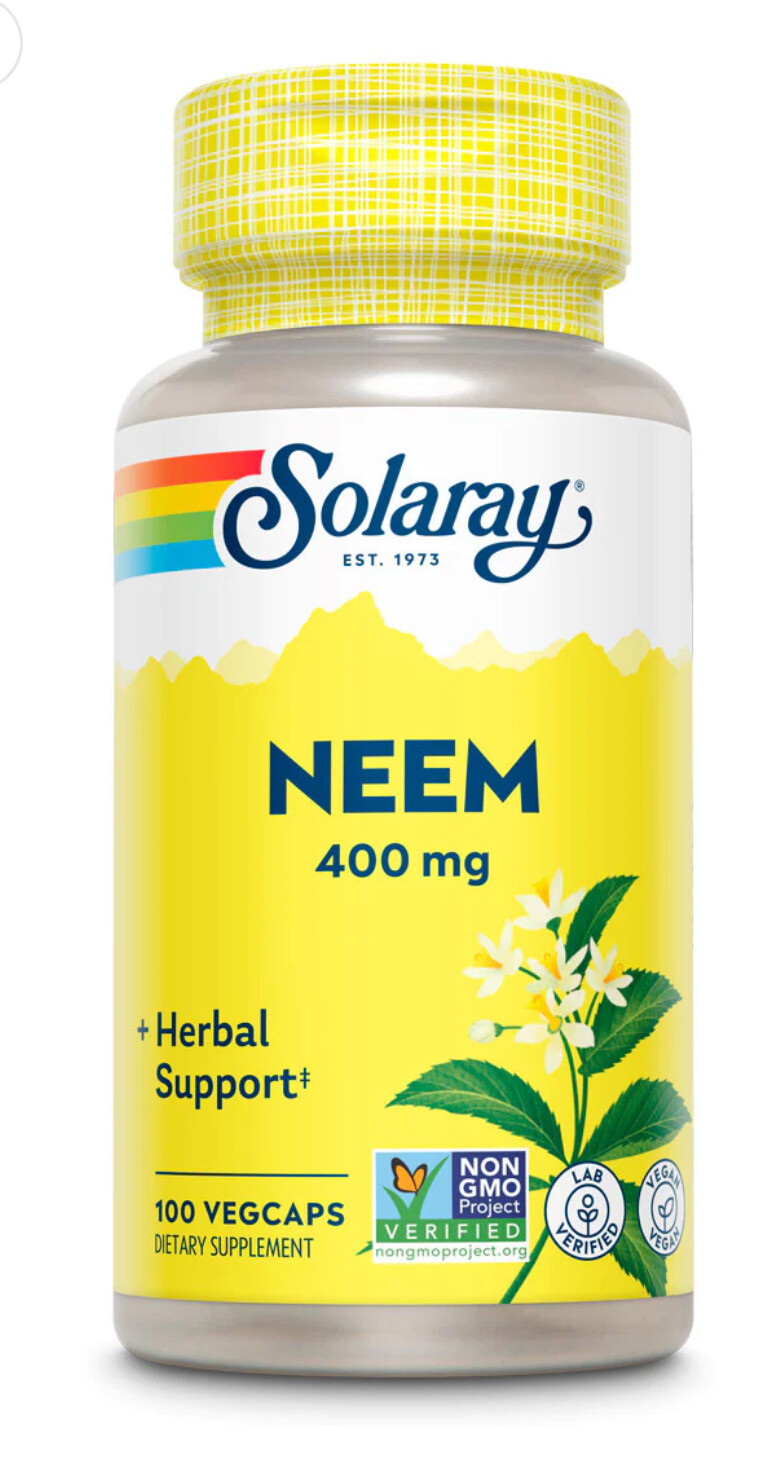 SOLARAY Neem Leaf 400 mg. 100 Veg. Caps.