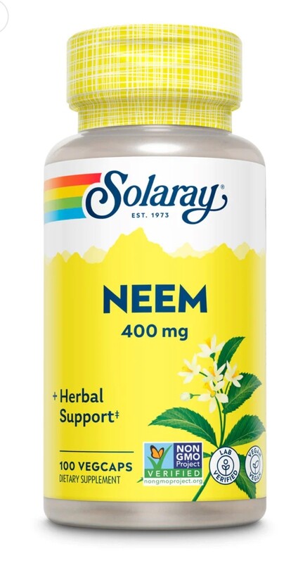 SOLARAY Neem Leaf 400 mg. 100 Veg. Caps.