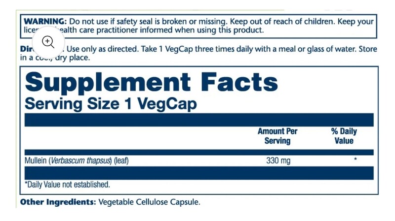 Solaray Mullein 330mg 100vc