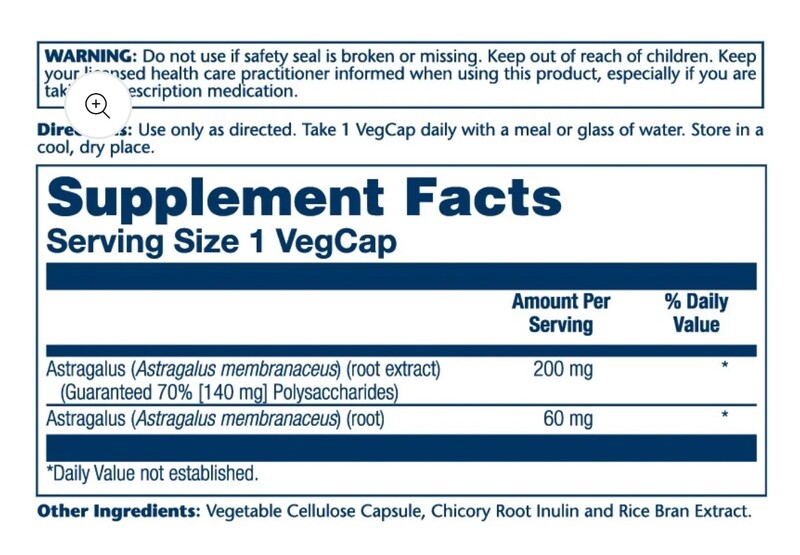 Solaray Astragalus 200mg 30ct