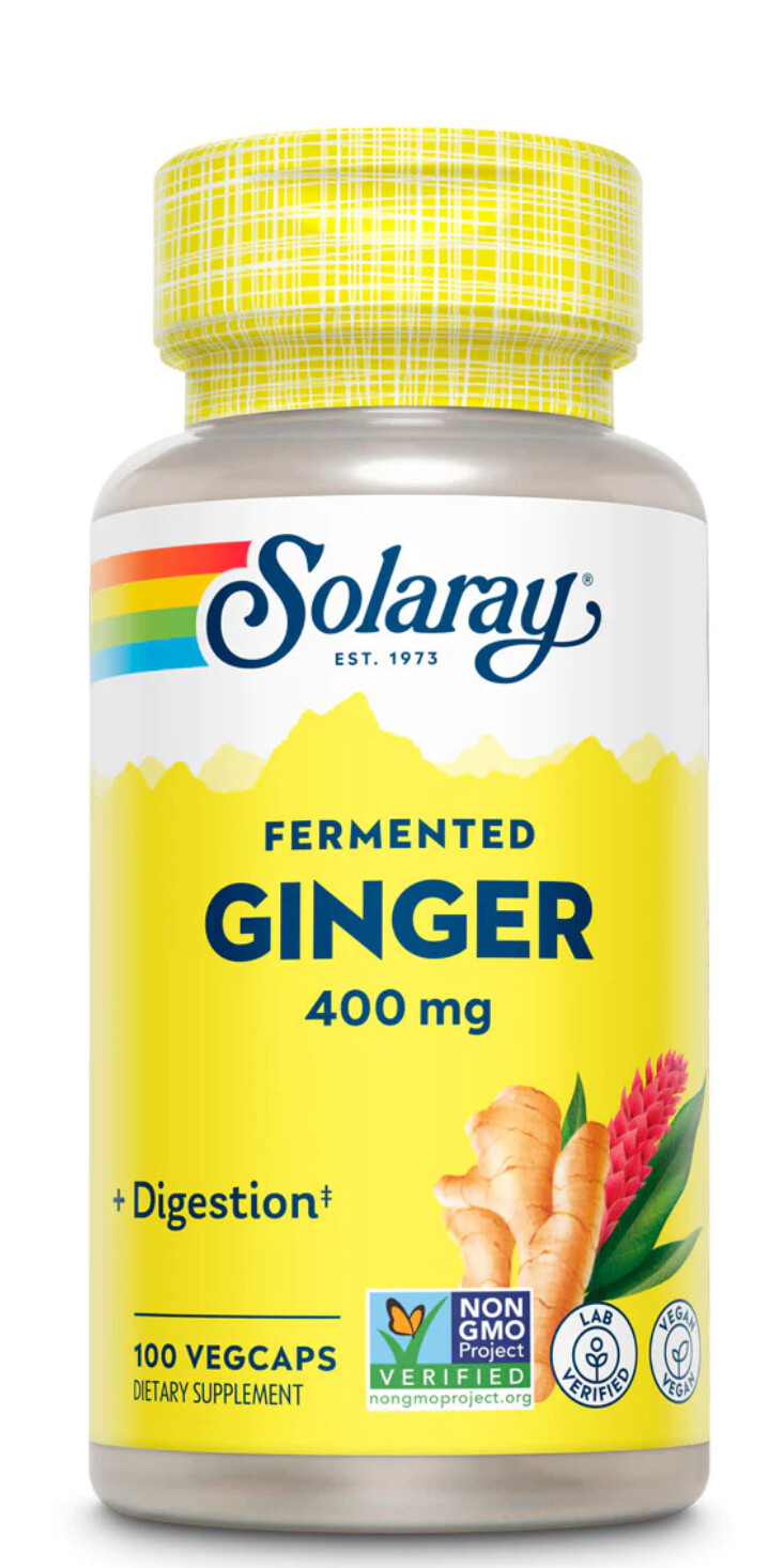 Solaray Fermented Ginger 100 Vegcaps 400mg