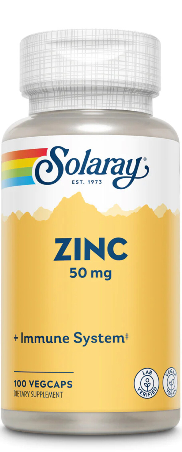SOLARAY Zinc 50 mg. 100 Veg. Caps.