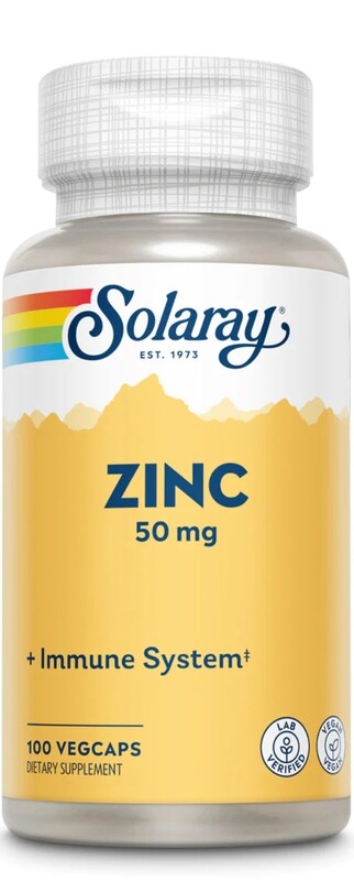SOLARAY Zinc 50 mg. 100 Veg. Caps.