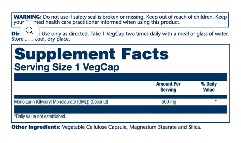 Solaray Monolaurin 500mg 60 VegCaps