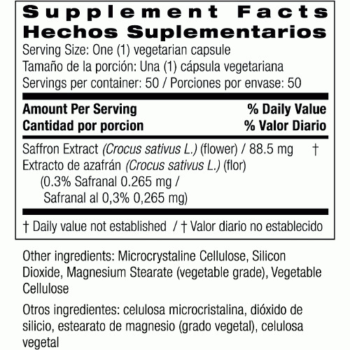 Bio Nutrition Saffron Extract 50 Veg Caps