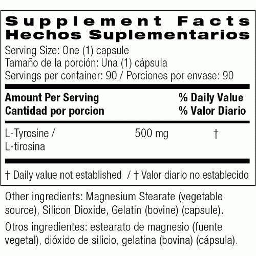 Bio Nutrition L-Tyrosine PREMIUM QUALITY 90c