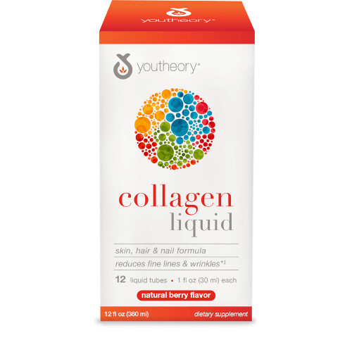 youtheory Berry Flavored Liquid Collagen Packets 5,000mg 12 pack
