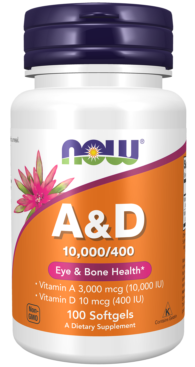 NOW A&amp;D 10,000/400 IU 100 softgels