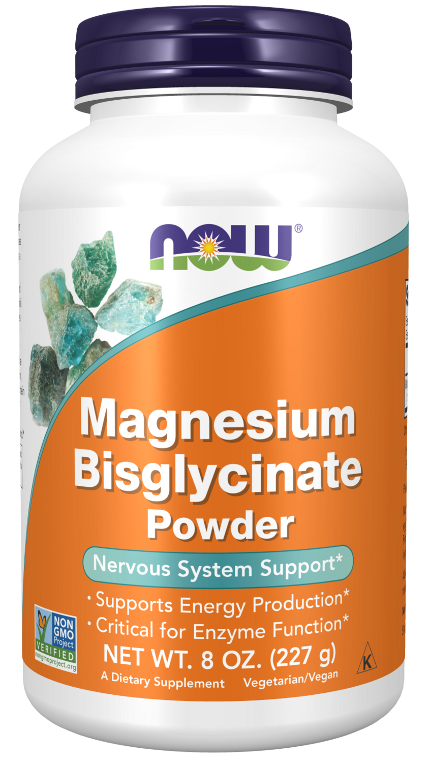 NOW Magnesium Bisglycinate Powder Nervous System Support