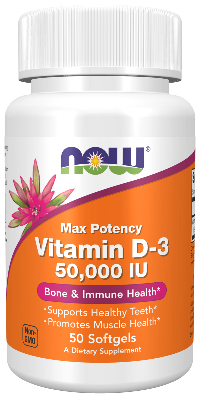 NOW Max Potency Vitamin D3 50,000 IU 50 sg