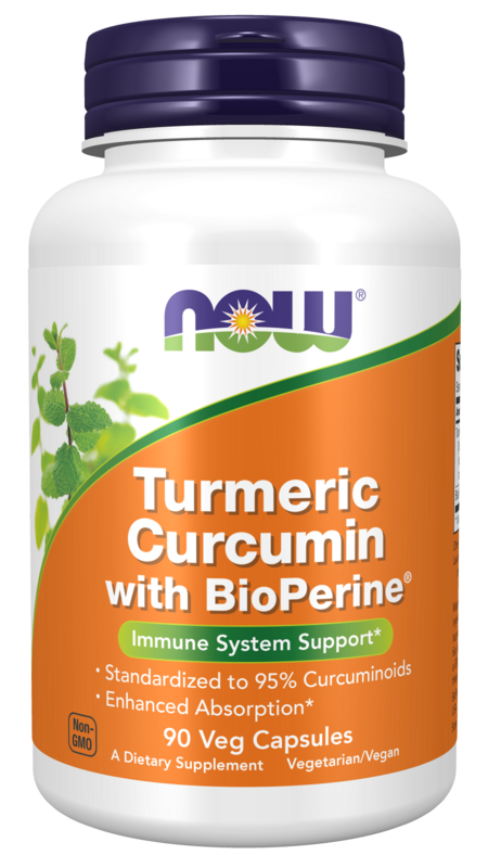 NOW Turmeric Curcumin with Bioperine 90 veg caps