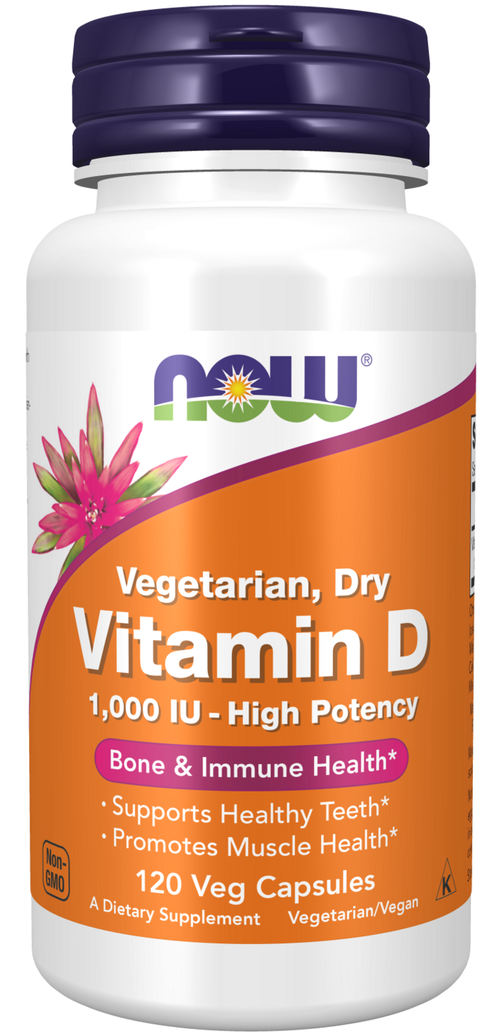 NOW Vegetarian Vitamin D 1000IU 120 Veg Capsules