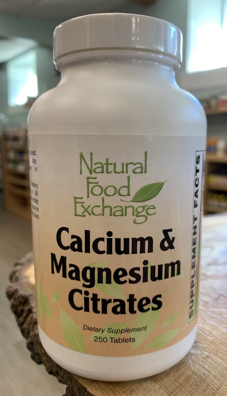 Natural Food Exchange Calcium &amp; Magnesium Citrates 250 Tabs.