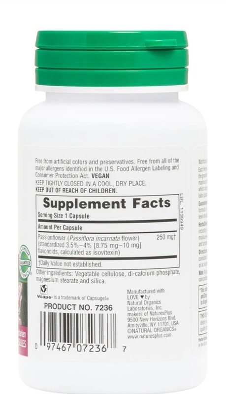 NATURE'S PLUS Passion Flower Extract 60 Veg. Caps.