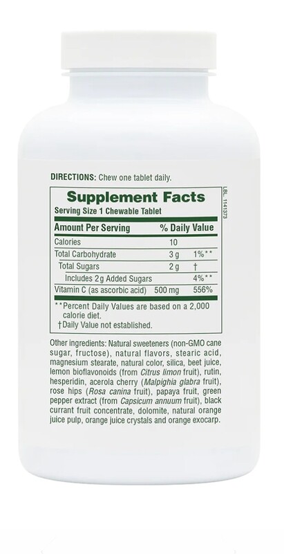 NATURES PLUS Orange Juice  Chew. Vit. C 500 mg. 90 Tabs.