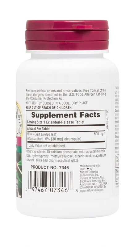 NATURE'S PLUS Olive Leaf Ext. Release 30 Veg. Tabs.