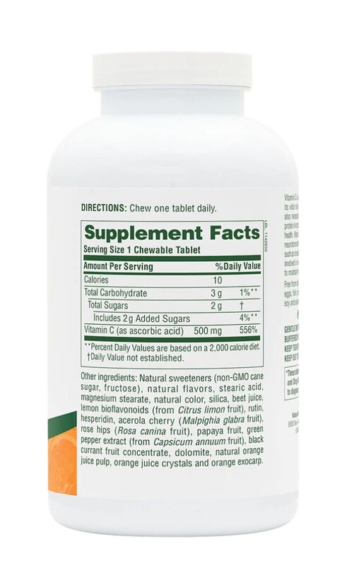 NATURE'S PLUS Orange Juice Vit. C 500 mg. 180 Chew. Veg. Tabs.