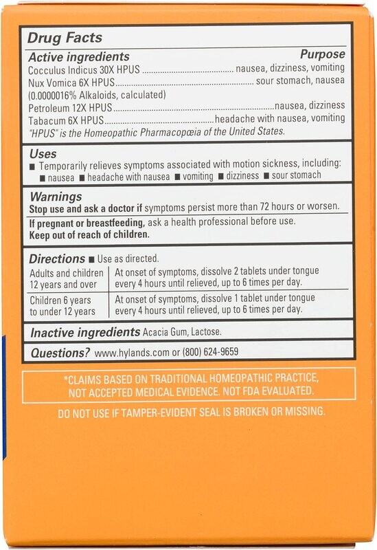 HYLAND'S Motion Sickness 50 Dissolv. Tabs.