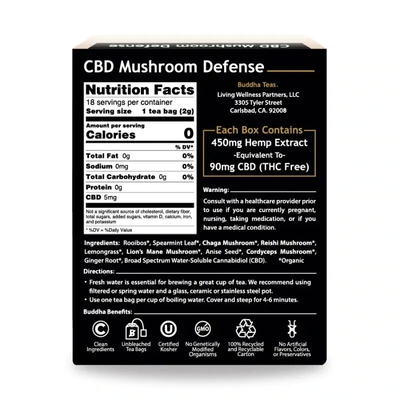 BUDDHA CBD Mushroom Defense 18 Tea Bags