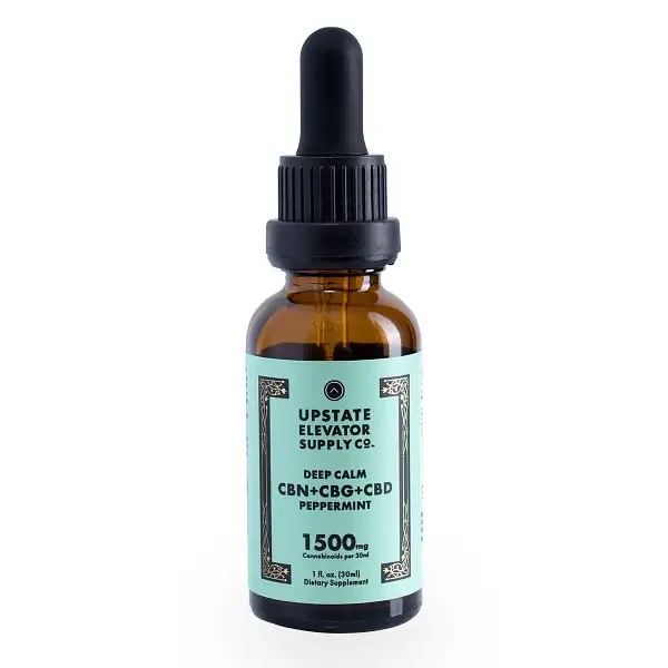 Upstate Elevator Supply Co. Deep Calm CBN + CBG + CBD 1500mg Peppermint Tincture 1 fl oz