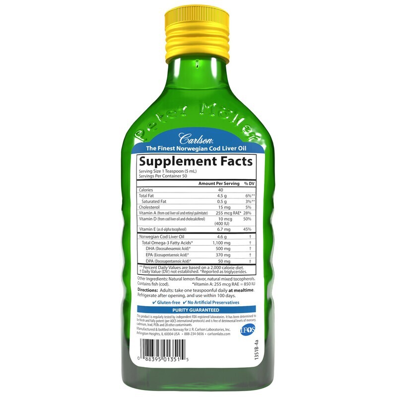 CARLSON Cod Liver Oil 8.4 Fl. Oz.