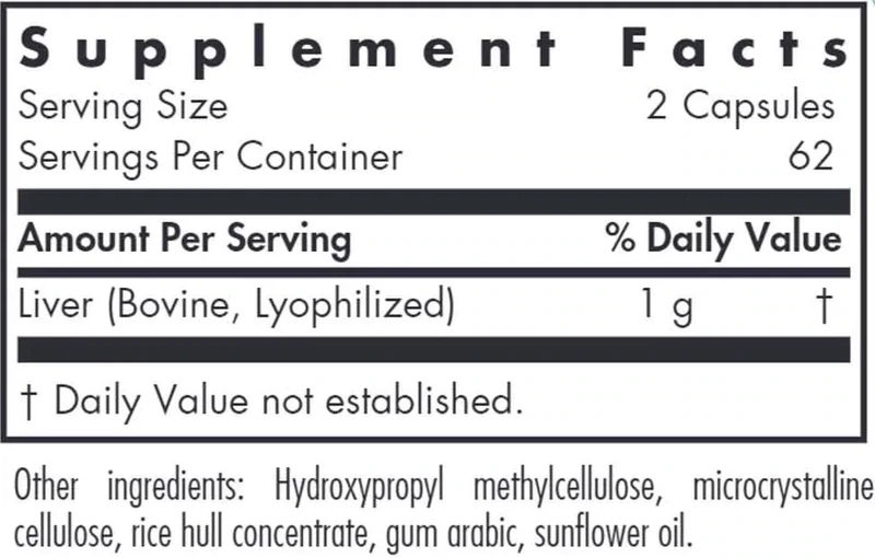 Allergy Research Group Liver Beef 125 Veg Caps
